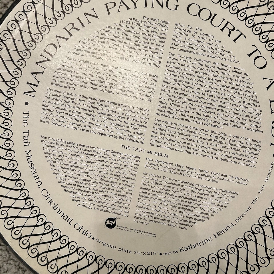 Springbok 1968 circular 500 piezas rompecabezas mandarín pagando corte a una dama Foto 4 de 4