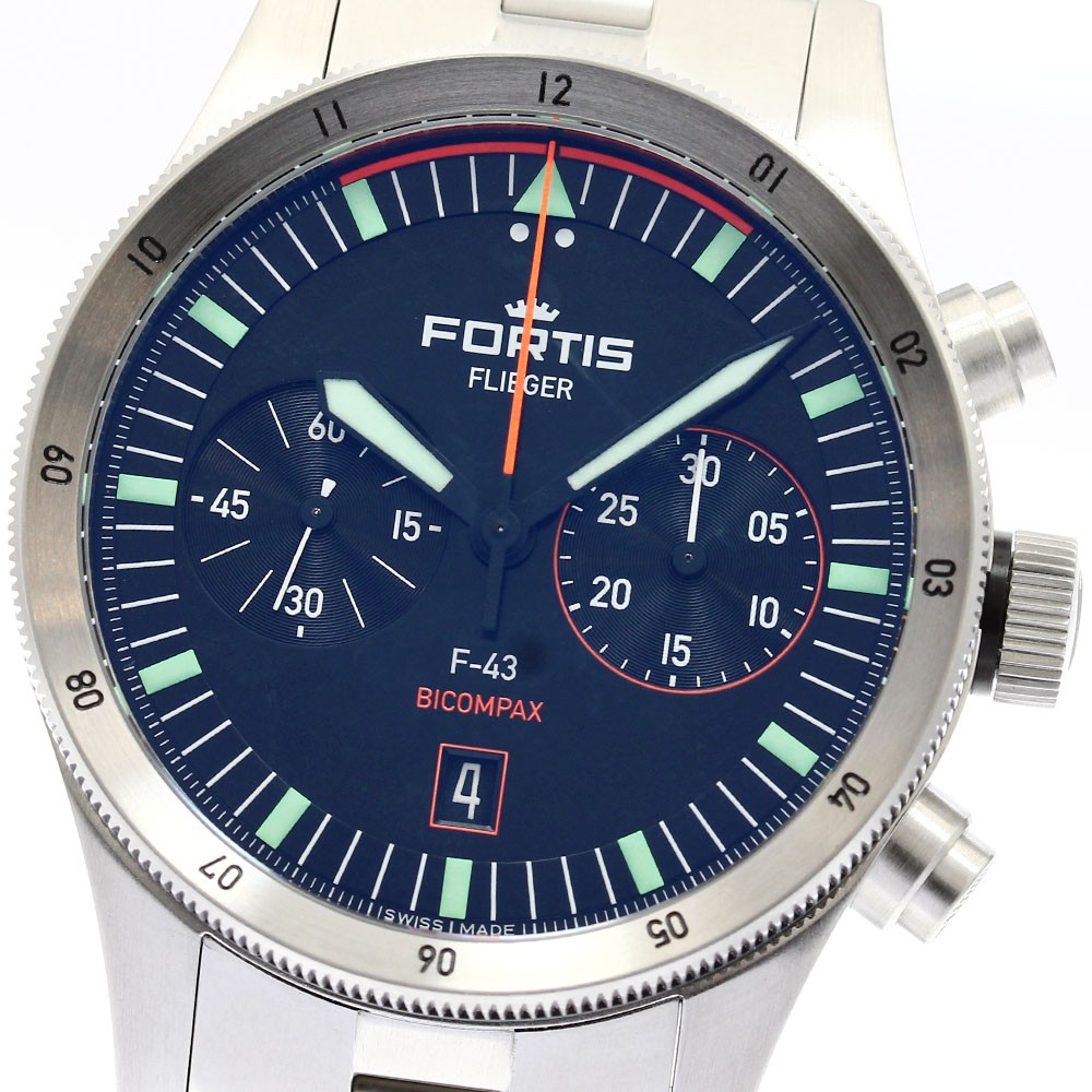 FORTIS Flieger F424.0004 F-43 Date Chronograph Automatic Men's Watch_897441