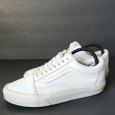 Vans Off The Wall White Leather Classic Unisex Skate Shoes Size Men 7.5  Women 9