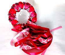 Handmade Ukrainian Flower Crown Vinok Floral Wreath with Ribbons Folk Headpiece