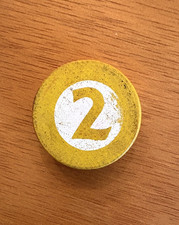 Fisher Price Cash Register Yellow Wooden Number 2 Coin