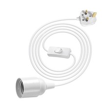 E27 Bulb Holder with Switch and Plug, 450cm Pendant Light x1, white-1pc 