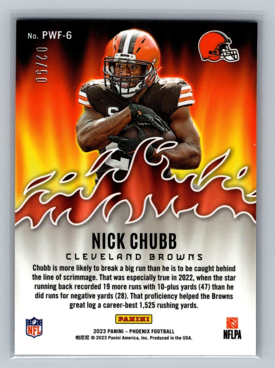 2023 Panini Phoenix - Playing with Fire Nick Chubb #PWF-6 Yellow