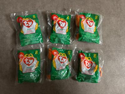Lor of 6 - TY Teenie Beanie Baby #8 Scoop.