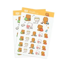 Milk Mocha Bear: Self-Care Planner Sticker Sheets