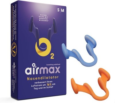 Air Max Nasenspreizer gegen Schnarchen 2 Stück S und M + Aufbewahrungsdose