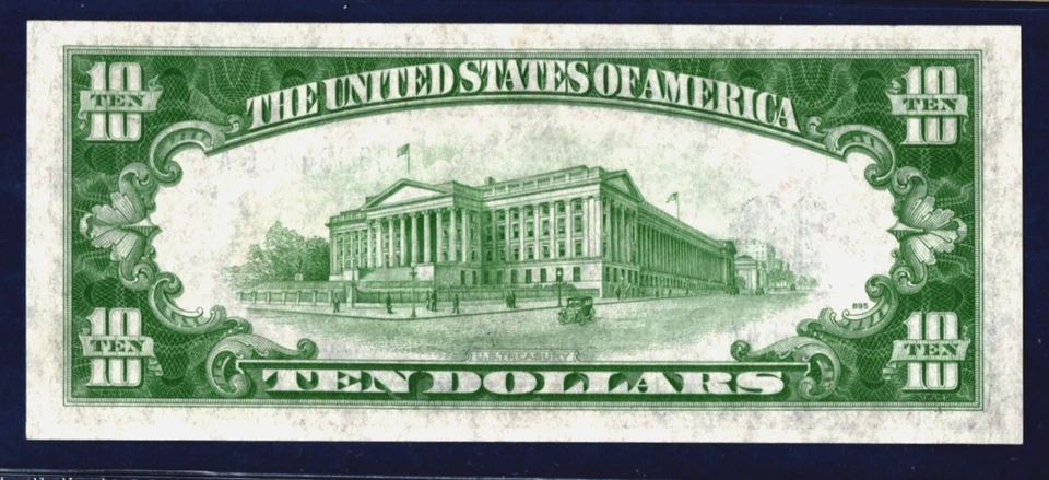 1934 A  $10 ☀️  NORTH AFRICA WWII EMERGENCY ISSUE ☀️ PCGS  58 - Image 4 of 4