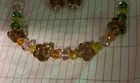 Artist Flowers Rosette Glass Lamp Works crystal,yellow,green,pink Necklace Set — photo 3