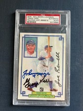 1984 DONRUSS GRAND CHAMPION #1 JOHNNY MIZE GEORGE KELLER JOE SEWELL AUTOS PSA