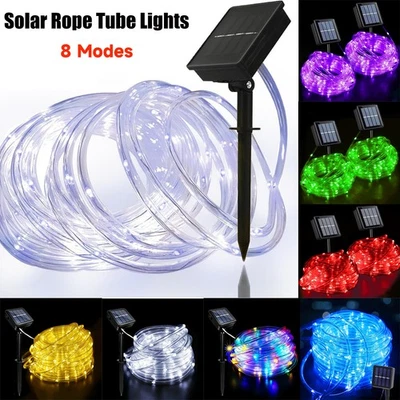 Solar LED Lichtschlauch Lichterkette Lichterschlauch 8 Modi Garten Party IP65 - Bild 1 von 4