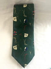 Fabris Venezia Silk Tie Venetian Carnival Mask Italy Necktie Green EUC