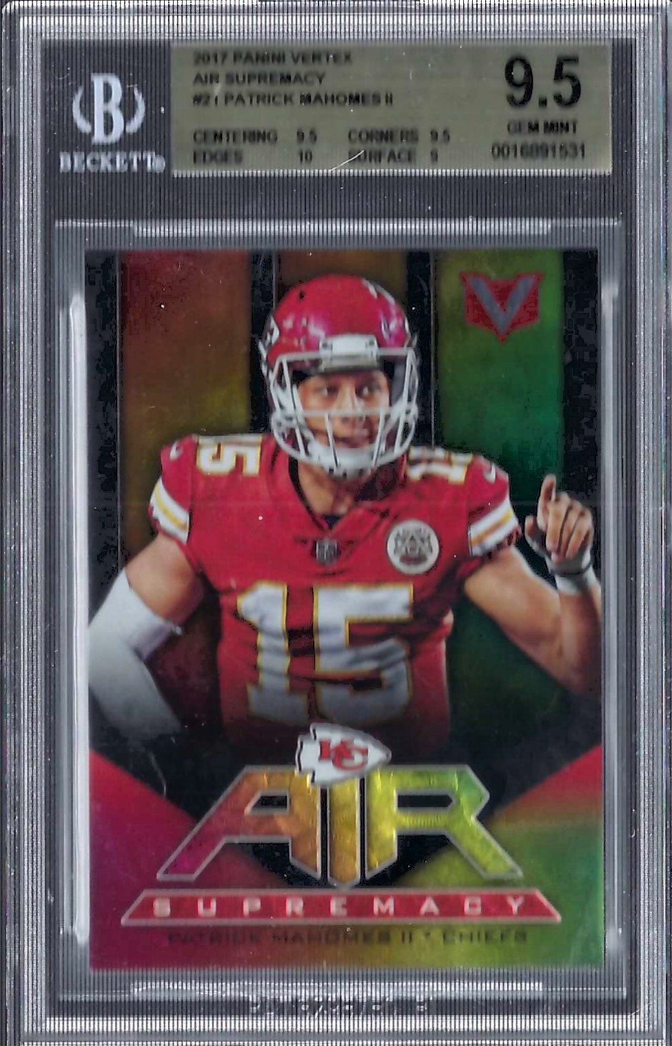 2017 Panini Vertex Air Supremacy Patrick Mahomes II BGS Gem Mint 9.5