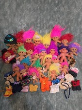 Vintage Troll Lot Of 24 Dolls Clothes Accessories 80s 90s As Is