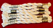DMC 5 Coton Perle Thead Lot of 7 Blanc/Neige Made in France 27.3Yd 25M New
