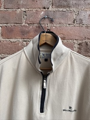 Vintage Nino Cerruti Jeans 1881 Men's Zip Polo Shirt Sz Medium, Cotton Pique