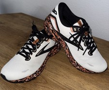 Brooks Ghost 15 scarpe donna misura 9,5 bianco leopardato sneakers 1203801B103