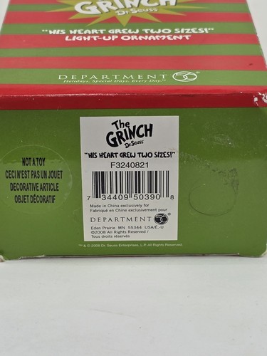 Dept 56 (2008) Grinch Christmas Light Up Ornament 
