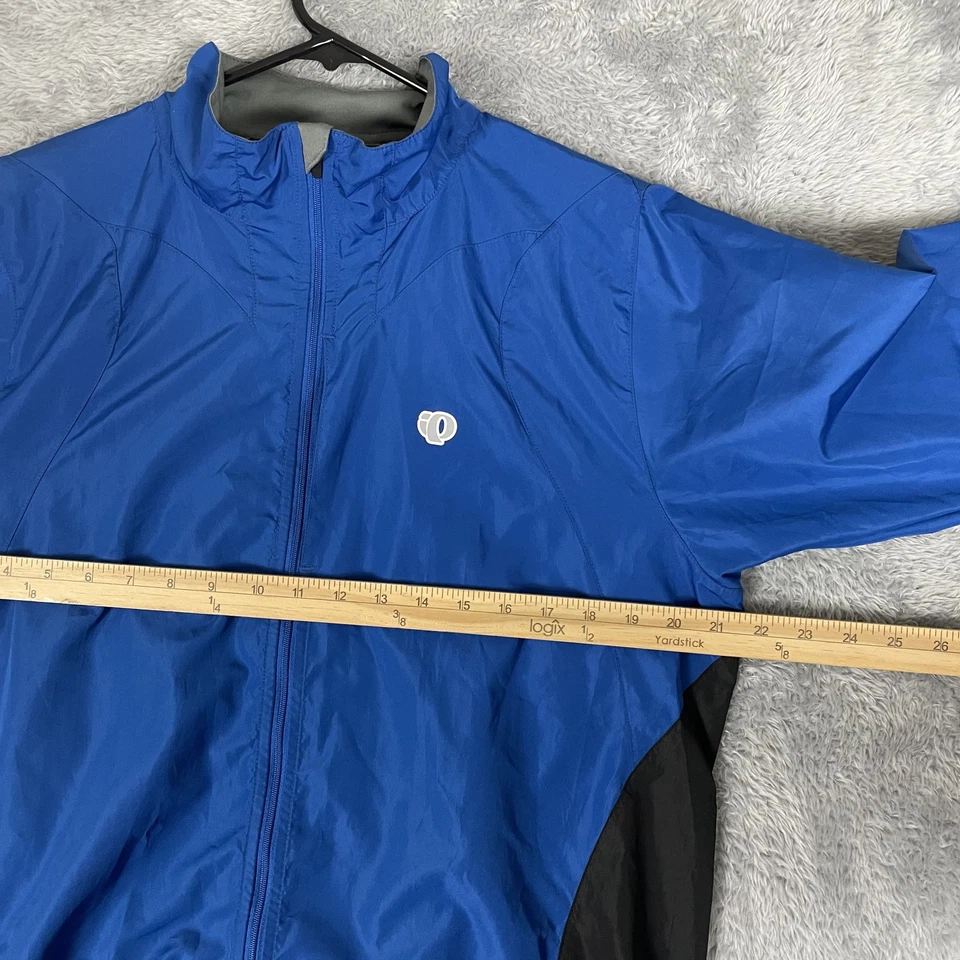 Pearl Izumi Cycling Jacket Large Blue Black Windbreaker Reflective Vents Pockets - Image 4 of 4