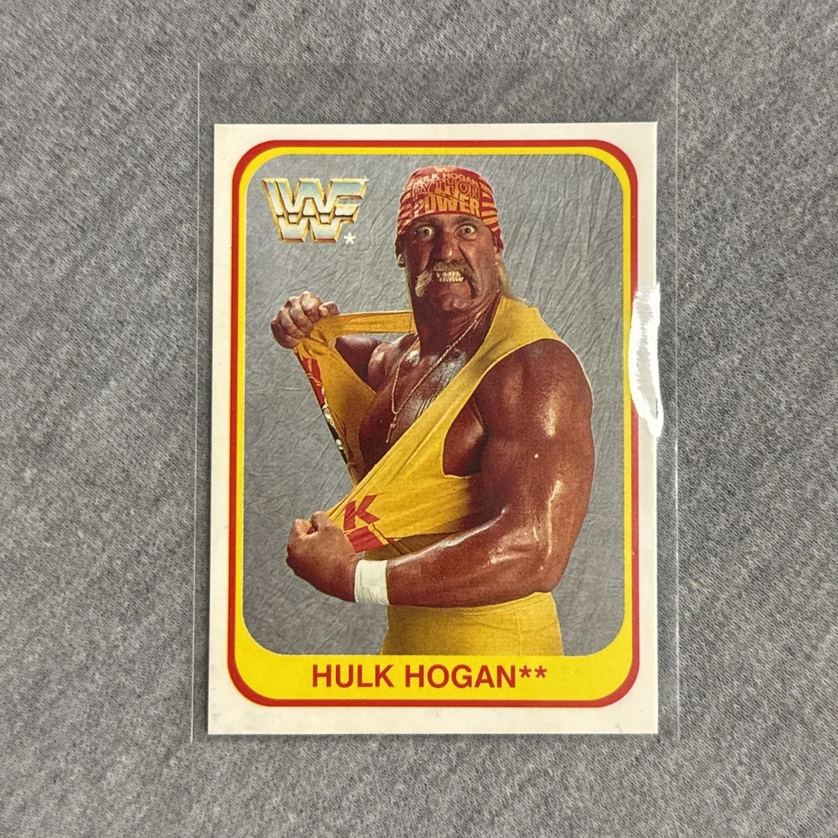 HULK HOGAN # 129 MERLIN TRADING CARD WWF CATCH SUPERSTAR 1992 TOPLOADER MINT