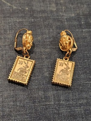 Vtg Earrings 1997 WARNER BROS USPS Bugs Bunny Tweety Bird Looney Tunes Jewelry