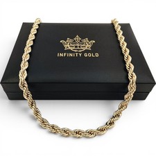 9ct Gold XP 8mm Rope Chain 20" Length Chunky Gold Rope Chain Short Rope Chain