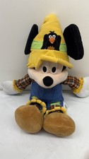 Disney Store Mickey Mouse Halloween Fall Scarecrow Plush Toy Doll stuffed 16"