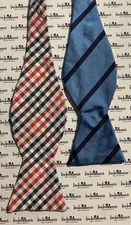 Rare Brooks Brothers 2 Sided Red & Blue Self Tie Adjustable Bow Tie Silk
