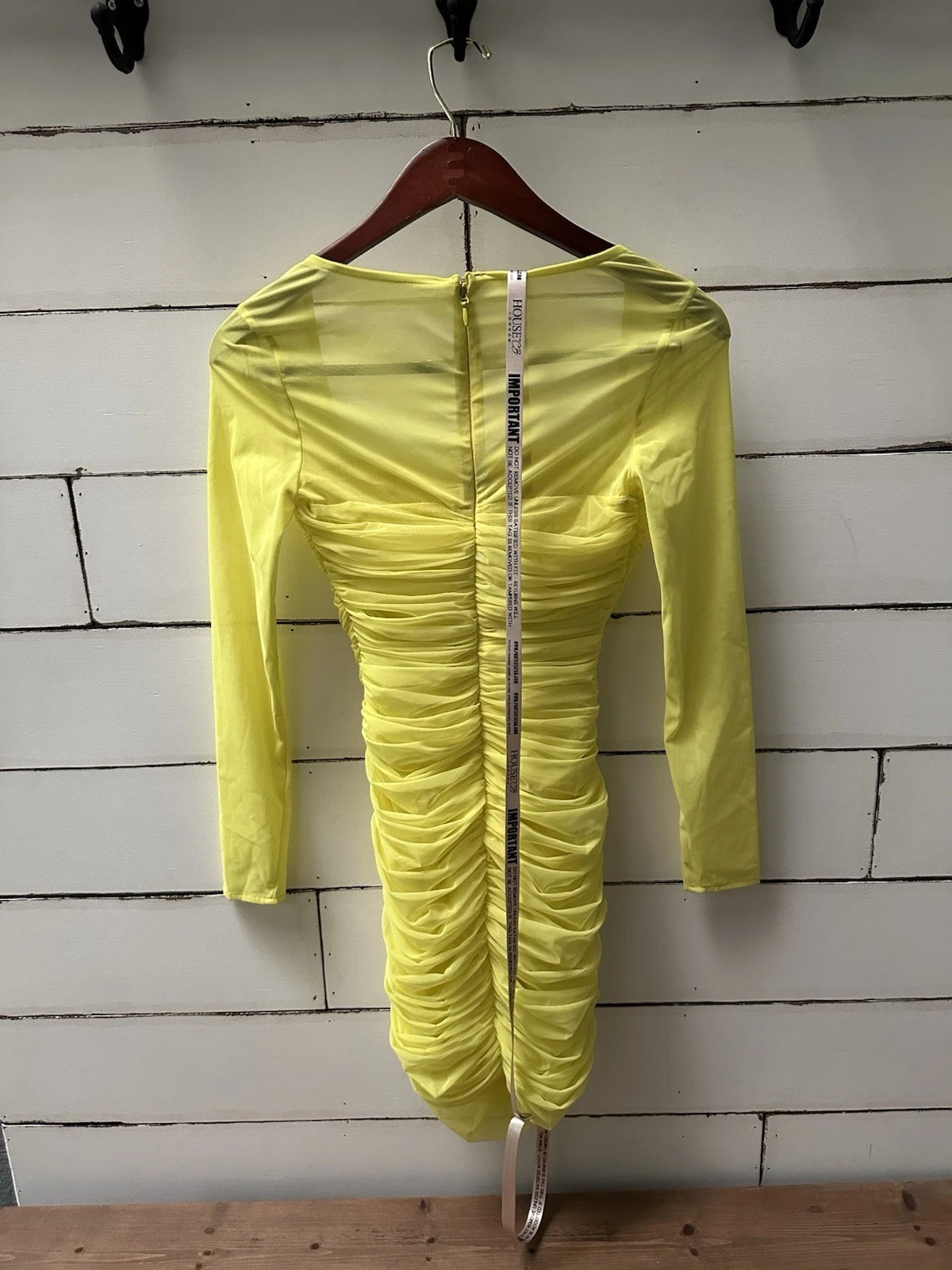 VALENTINO Ho of CB Valentina Chartre Mini Abito a Maglia in Organza Increspato Manica Lunga M