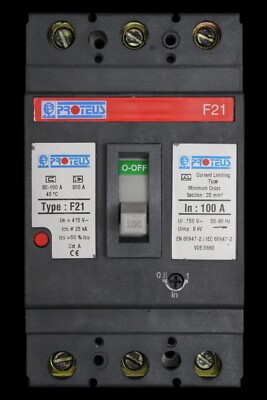 PROTEUS 100 AMP 25kA DREIPOLIG MCCB F21