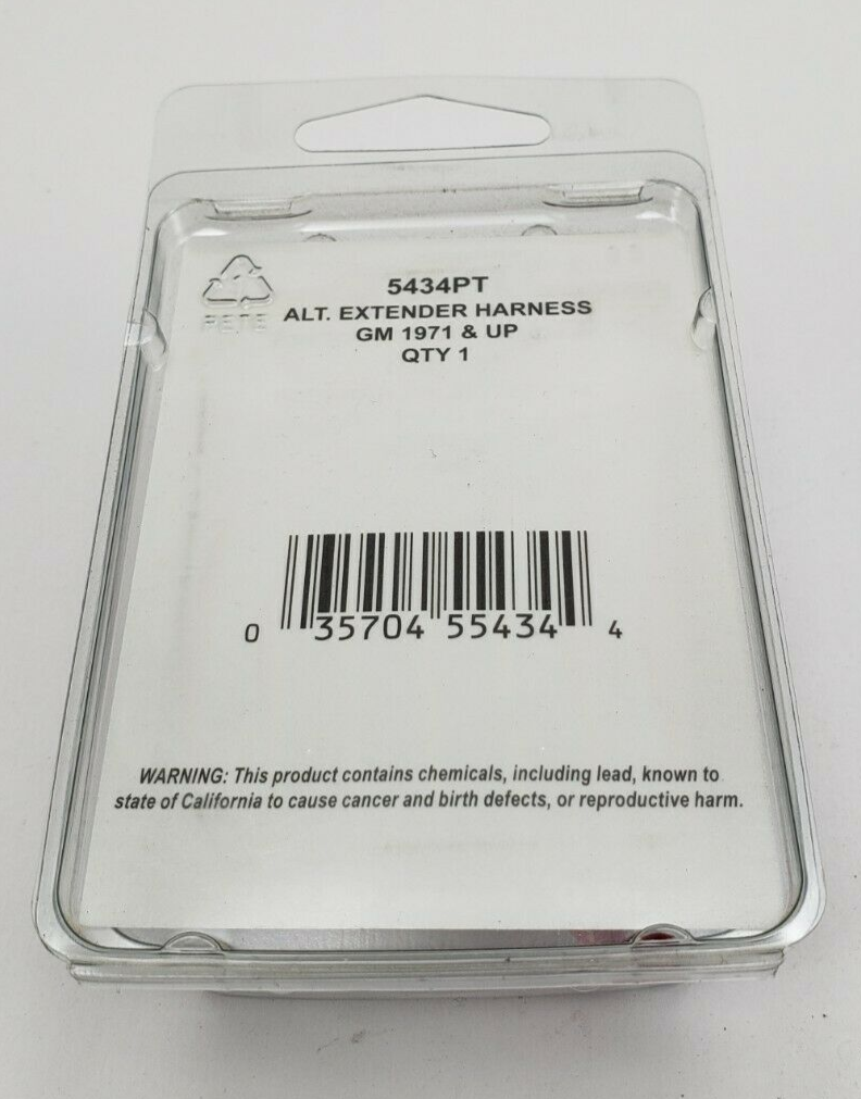 Alternator Extender Harness Wiring Pigtail GM 1971 & Up, Pico 5434PT, S