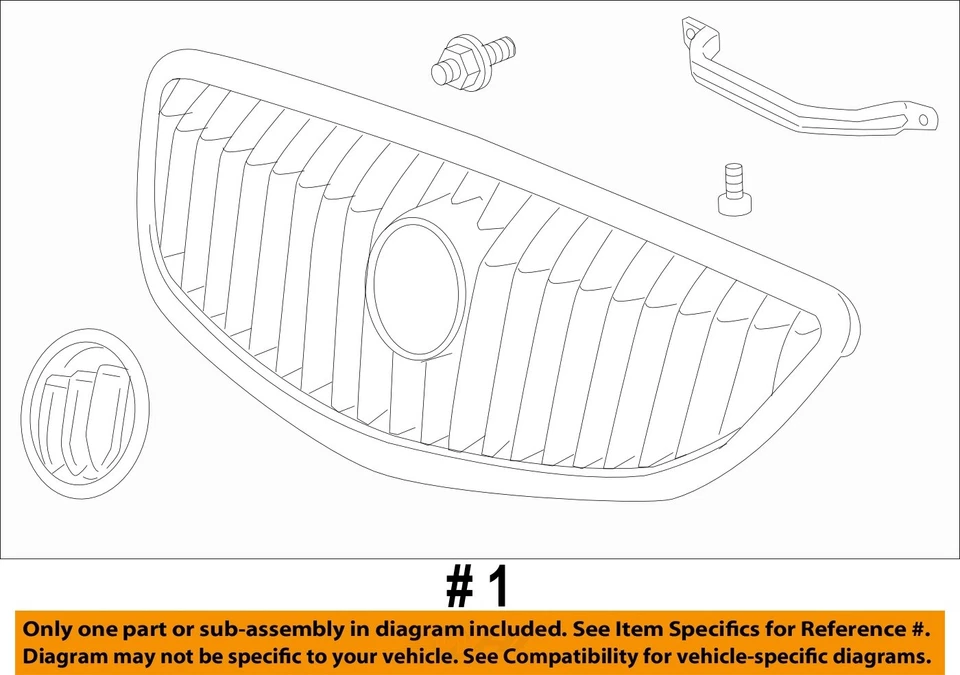 Used Upper Grille fits: 2011 Buick Enclave upper Upper Grade A Foto 4 de 4