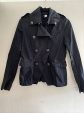 H M DIVIDED BLACK MILITARY STYLE JACKET SIZE 6