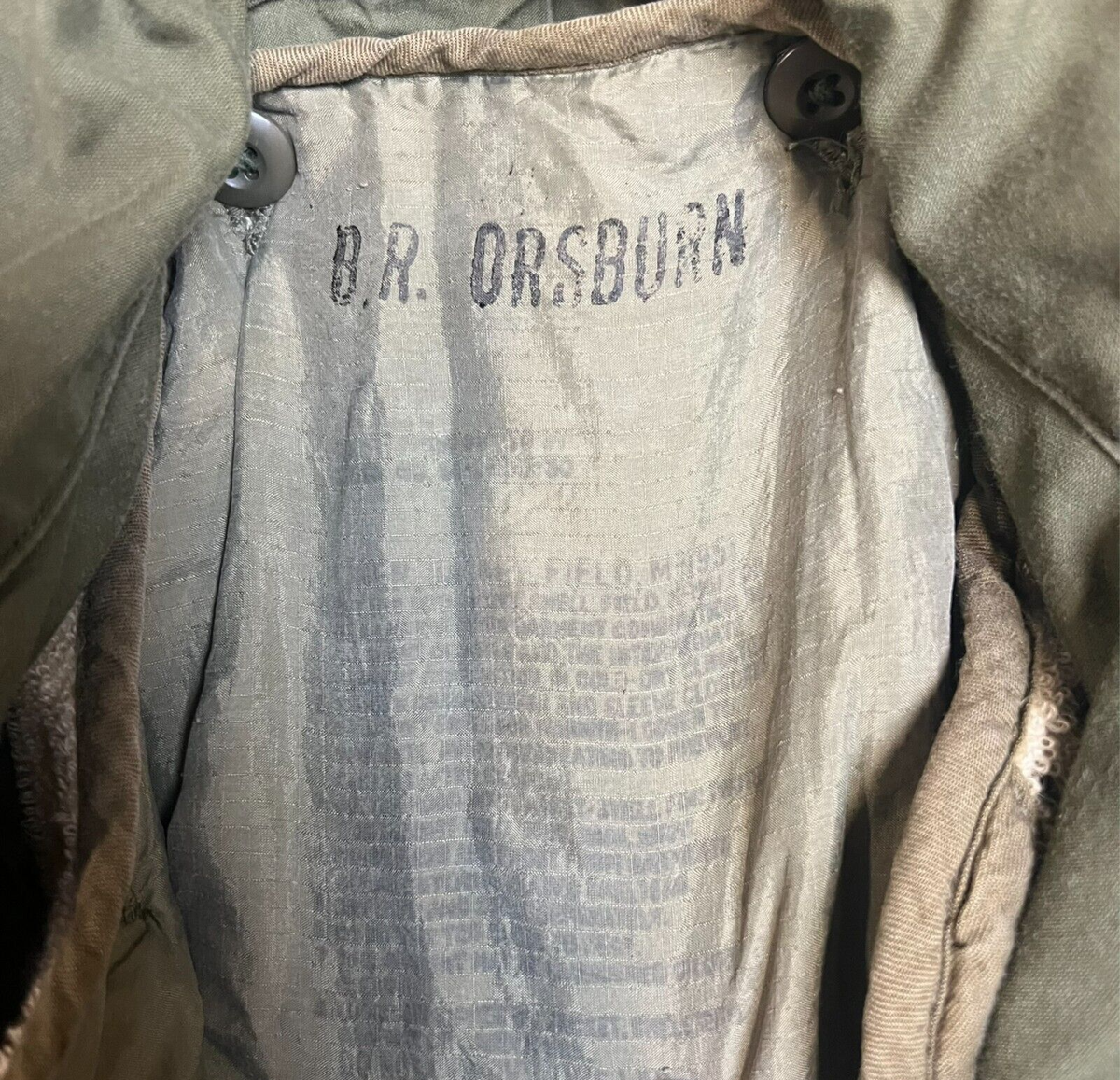 VTG US Military Man's Field Coat with Liner & Hood OG-107 M-1951