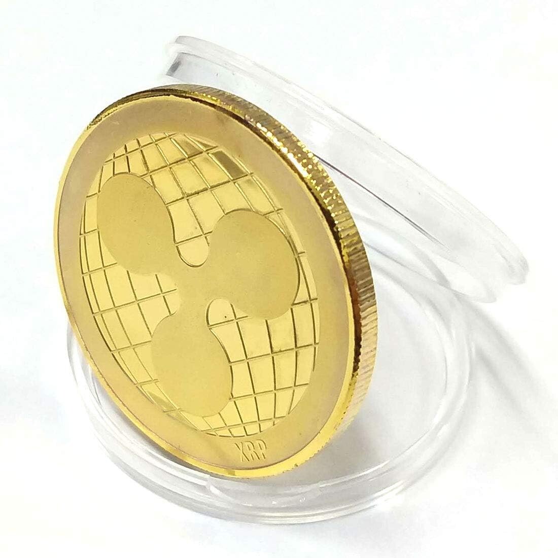 Fake Gold Coins Gold Plated XRP Ripple Physical Coin - Crypto Collectible  With Protective Case Ripple Xrp Price Jump