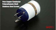 1Set Pure Copper Rhodium Plated US AC Power Plug Connector HIFI