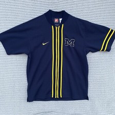 Vintage Nike Michigan Wolverines Basketball Warmup Full Zip - Size Medium