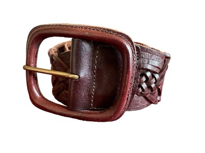 Nicole Miller BRAIDED BROWN REAL LEATHER BELT, NWOT, S | eBay display picture 2