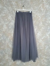 Jenny Yoo Collection Louise Tulle Maxi Skirt grey Size 2 Bridesmaid raw hem