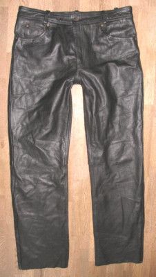 - BANGLA - Herren LEDERJEANS / Biker- Lederhose in schwarz in ca. W35 / L32
