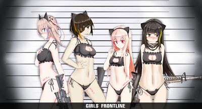 Anime ecchi girls frontline underwear cat keyhole bra Playmat Gaming Mat Desk