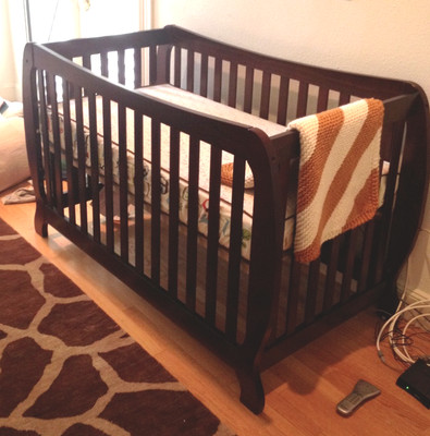 dark wood crib set