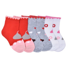 Hershey's Kisses Unisex Infant/Toddler 3pk Ankle Valentine's Socks, Sizes 12-24M