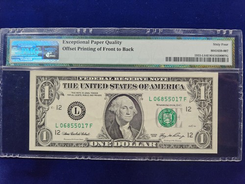 🌟 $1 2006 FRN San Francisco PMG-64 Choice UNC EPQ Offset Printing Error - Picture 2 of 2