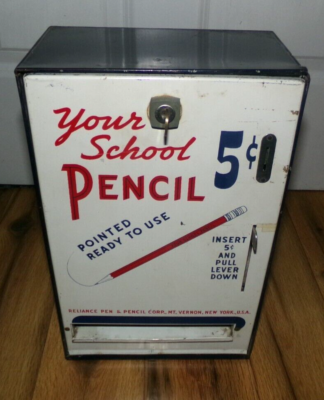 Vintage 1940s Reliance Pencil Dispenser 5 Cent Coin Operated