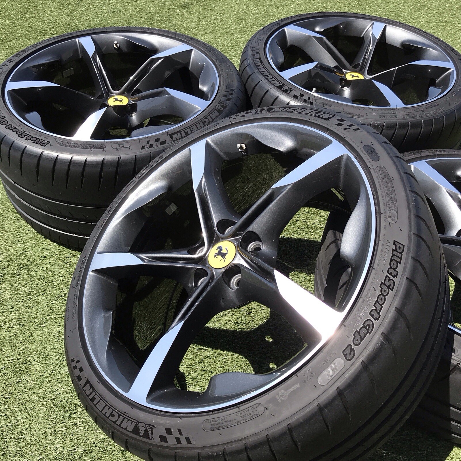 20 FERRARI SF90 WHEELS TIRES NEW SET 4 OEM GENUINE RIMS TPMS