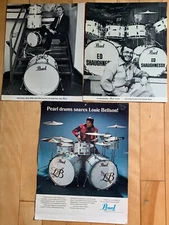 Ed Shaughnessy-Jake Hanna-Louie Bellson-Pearl Drums Promo Photos-Great Condition