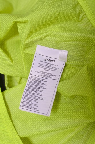 Men's Asics Elite Jacket Running Yellow Hooded Lightweight Size S MotionProtect - Picture 9 of 9