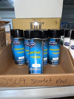 1EA NEW COLOR RITE PAINT 11 OZ SPRAY RATTLE AEROSOL  SCARLET RED *R2*  (2309)