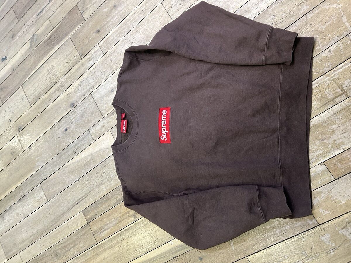 Size M- Supreme Box Logo Brown Crewneck FW22 | eBay Size M- Supreme Box Logo Brown Crewneck FW22 | eBay