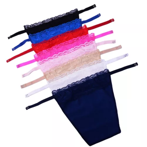 8er Pack Damen Spitze Cami Clip-on Mock Camisole Overlay Bescheidenheit Panel für tief geschnitten - Bild 1 von 10